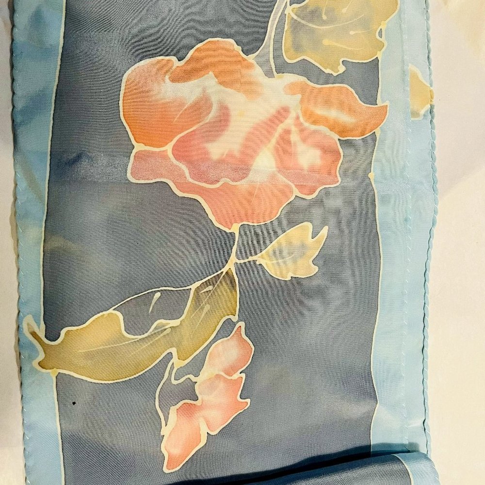 Vintage 1980s Hand-Painted Silk Scarf – Penelope Tim
